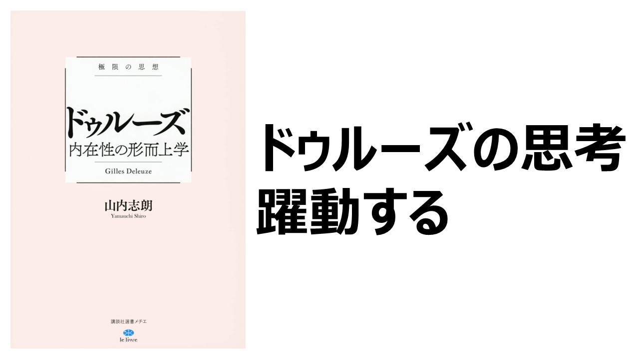 書評・感想・要約 極限の思想 ドゥルーズ 内在性の形而上学 山内 志朗